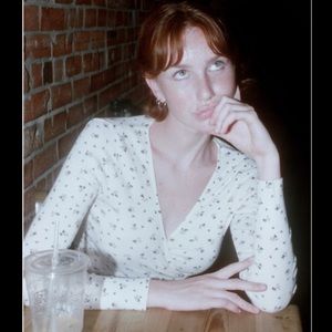 Brandy Blue Floral Coco Wrap Top